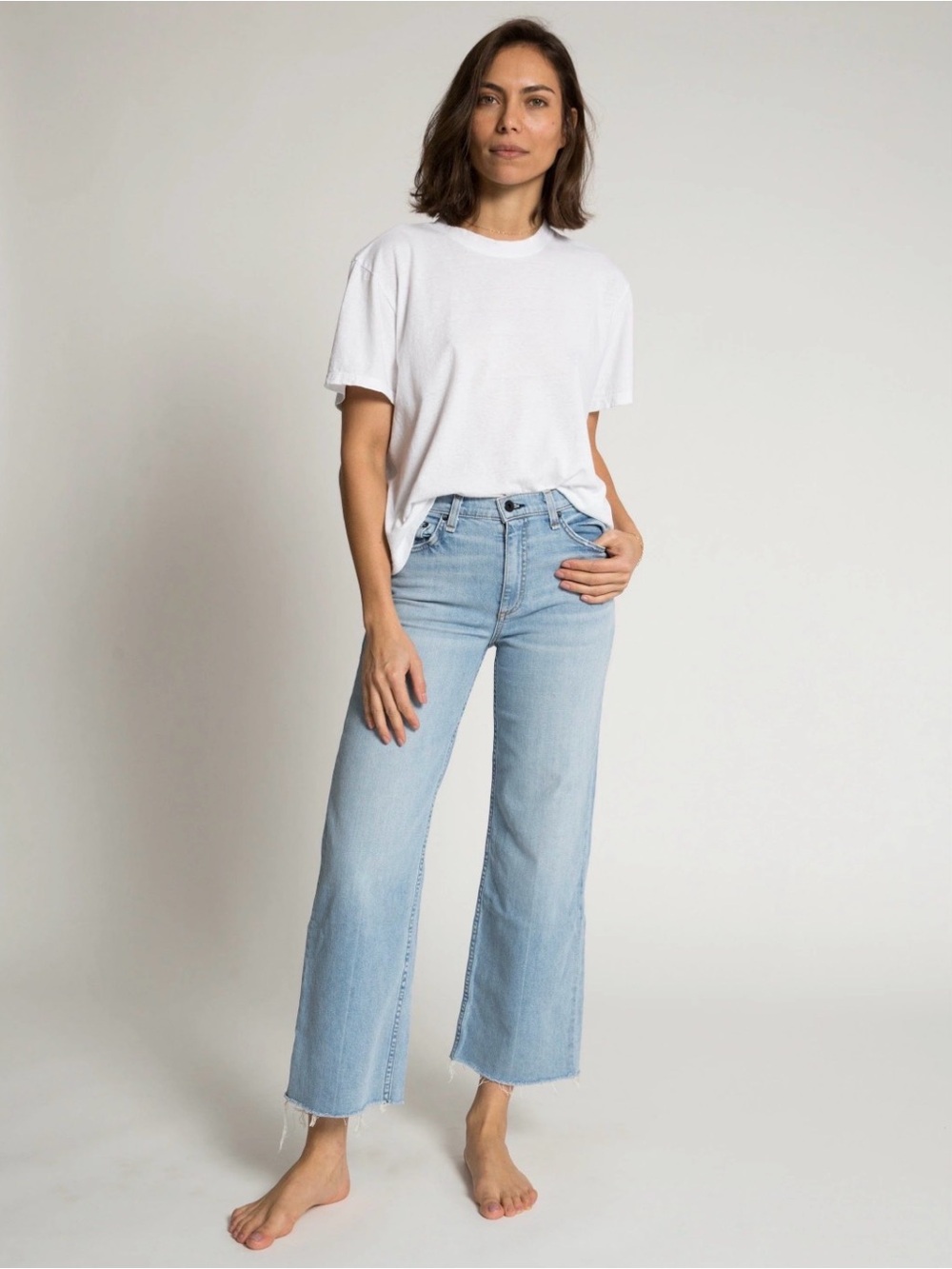 NEW ASKK NY Crop Wide Leg Jean Zuma Size 25